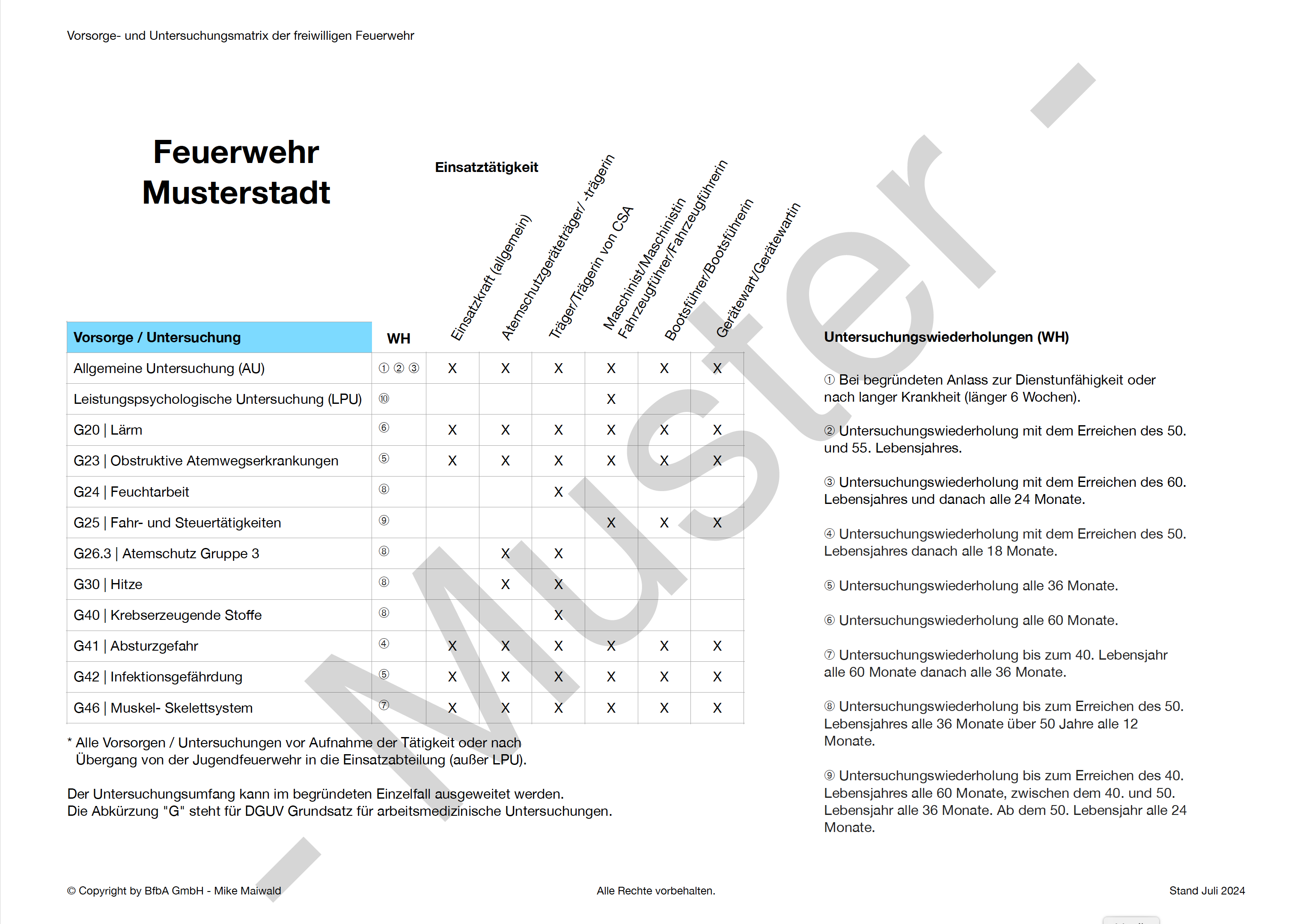 Untersuchungsmatrix freiwillige Feuerwehren